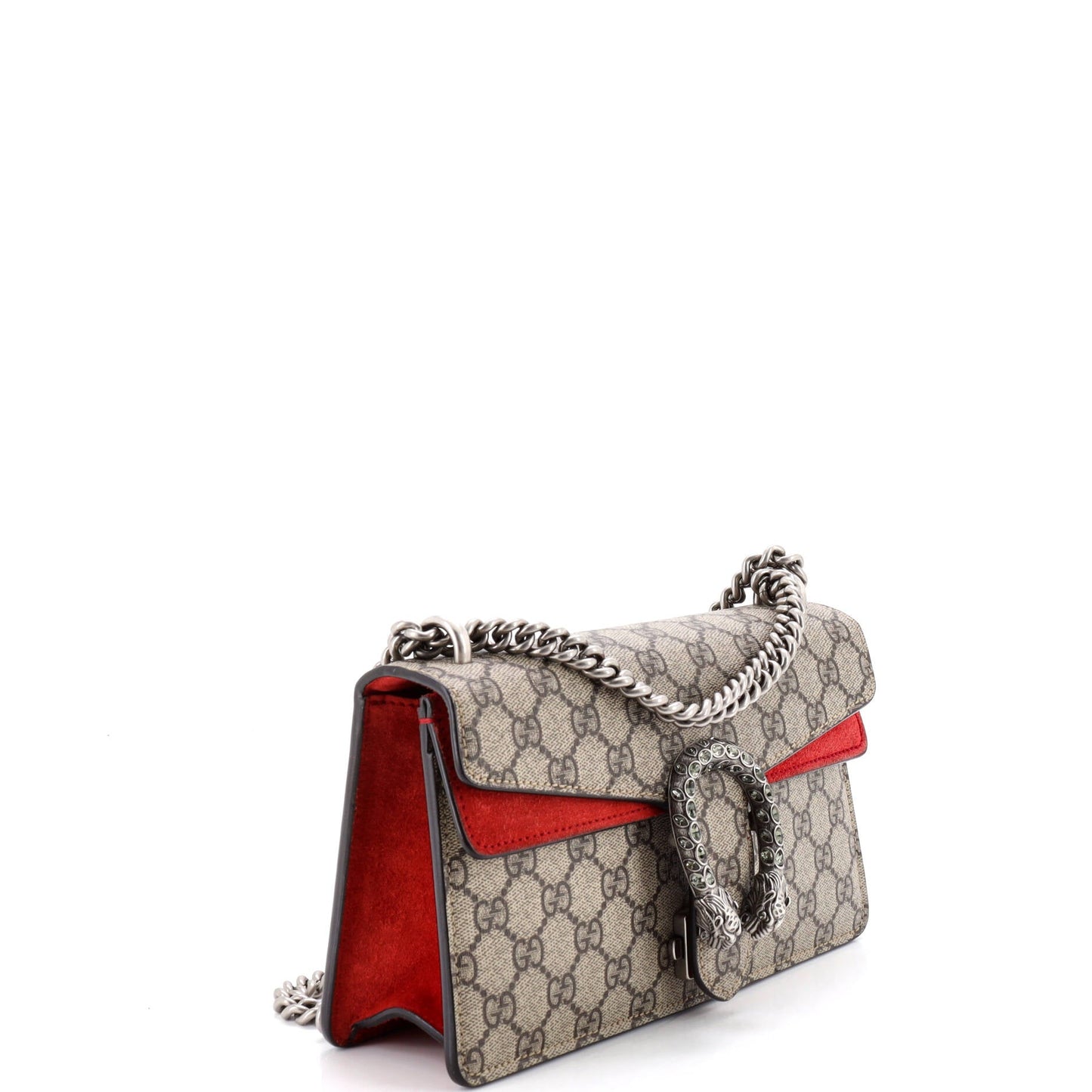 Dionysus Bag GG Coated Canvas with Crystal Embellished Metal Small