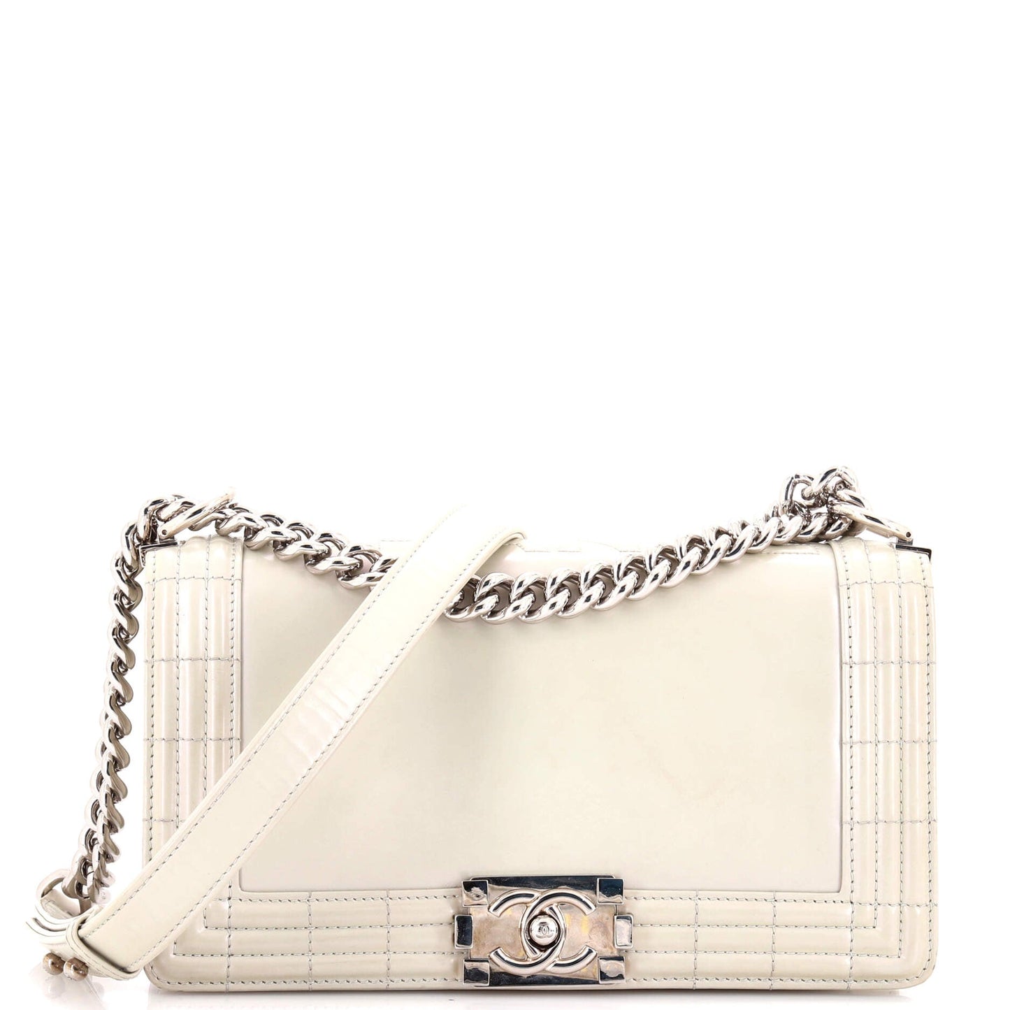 Reverso Boy Flap Bag Glazed Calfskin Old Medium