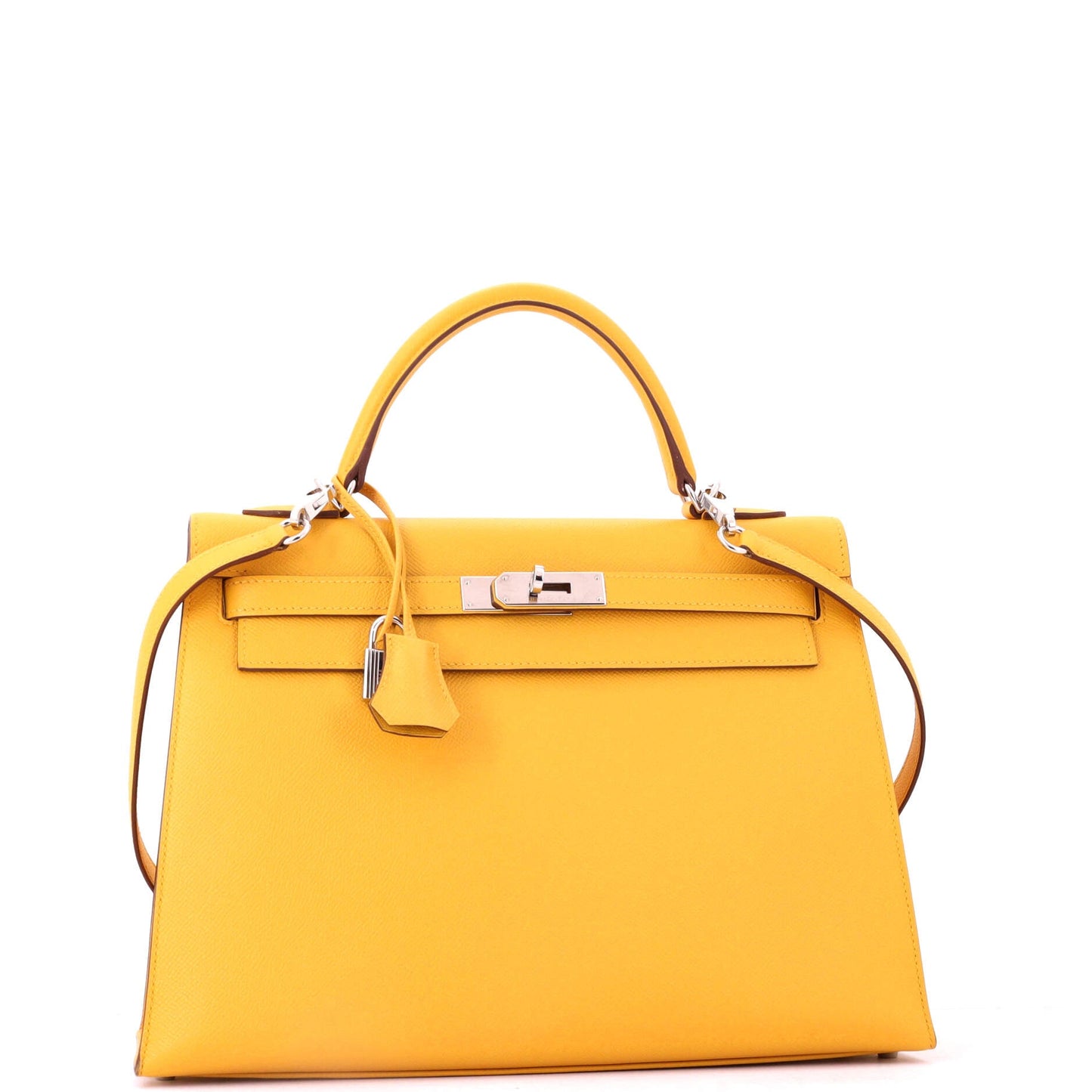 Kelly Handbag Soleil Epsom with Palladium Hardware 32