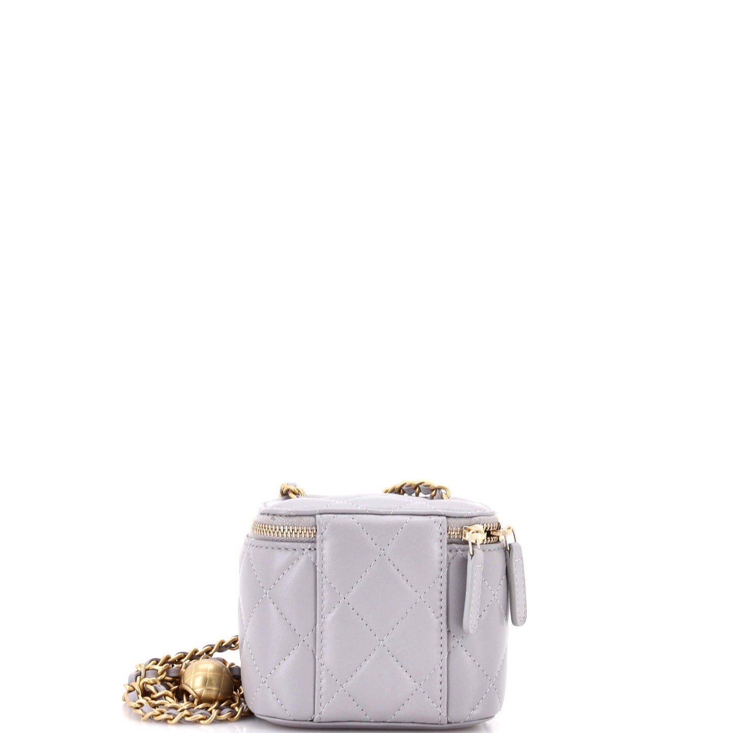Pearl Crush Vanity Case with Chain Quilted Lambskin Mini