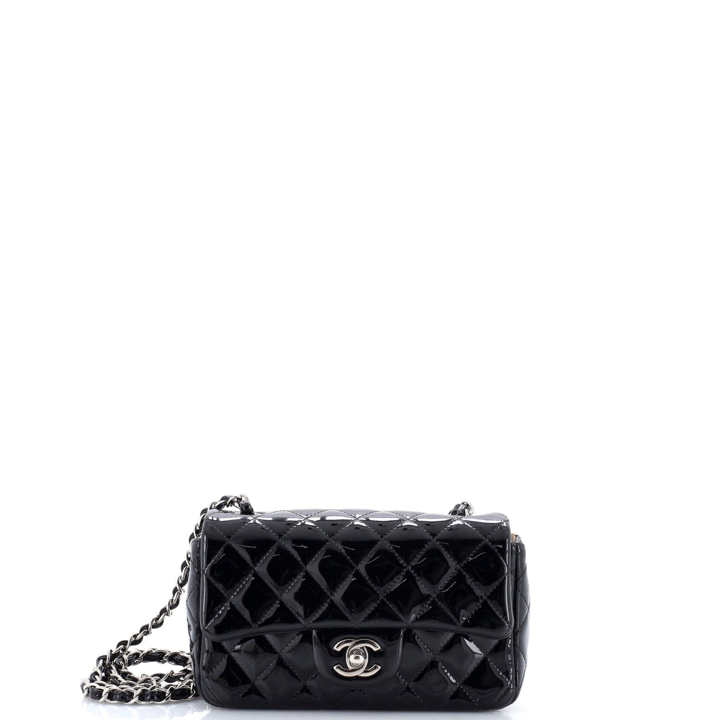 Classic Single Flap Bag Quilted Patent Mini