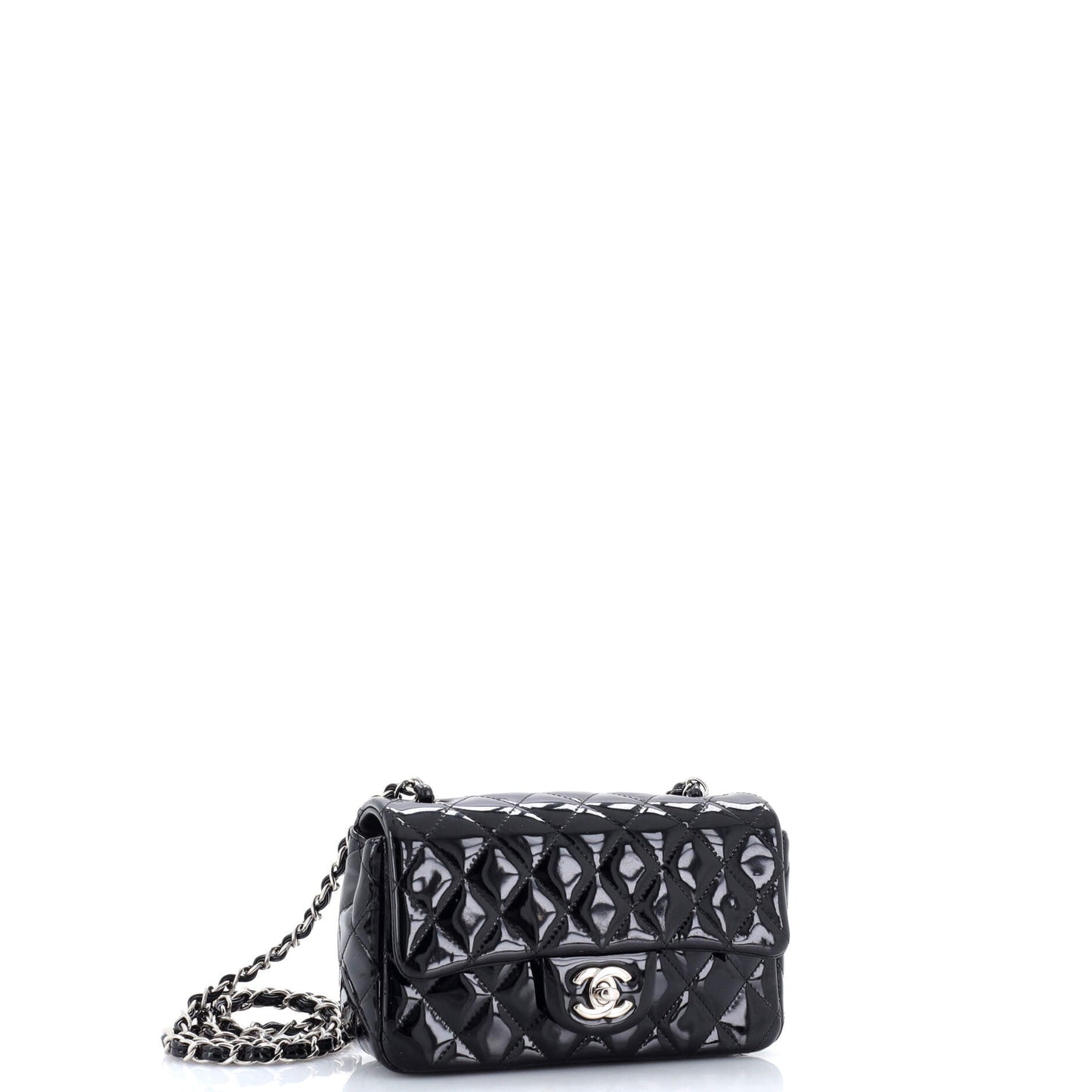 Classic Single Flap Bag Quilted Patent Mini
