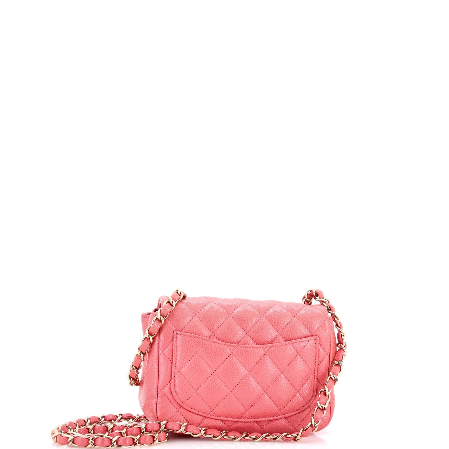Square Classic Single Flap Bag Quilted Caviar Mini