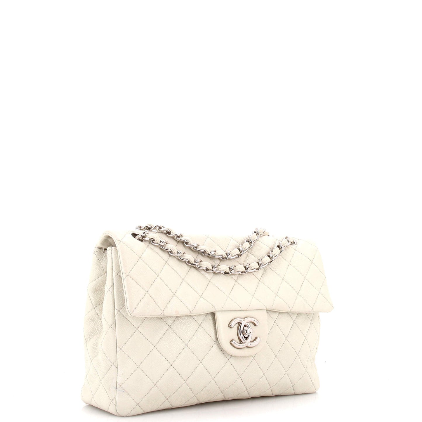 Vintage Square Classic Single Flap Bag Quilted Caviar Jumbo