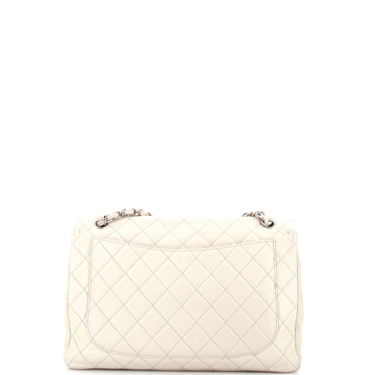 Vintage Square Classic Single Flap Bag Quilted Caviar Jumbo