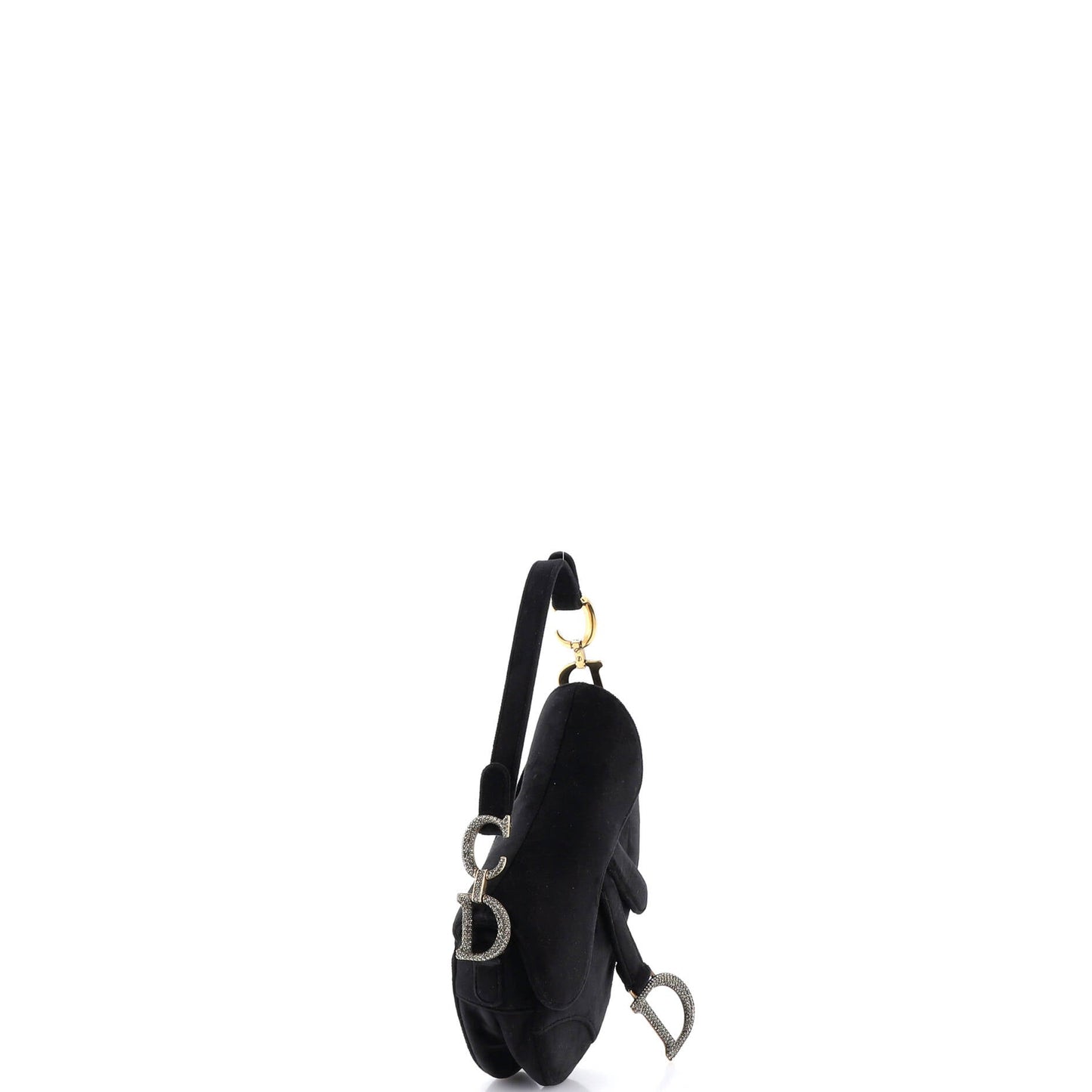 Saddle Handbag Velvet with Crystals Mini