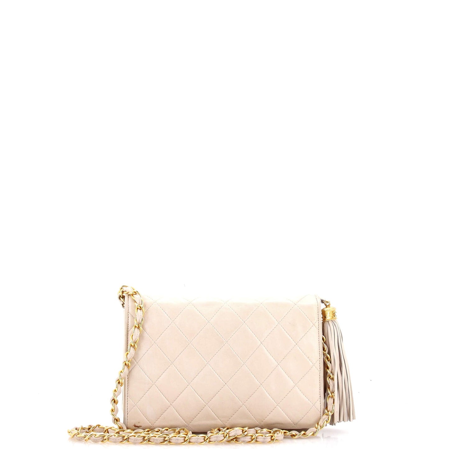 Vintage Tassel Flap Bag Quilted Lambskin Mini
