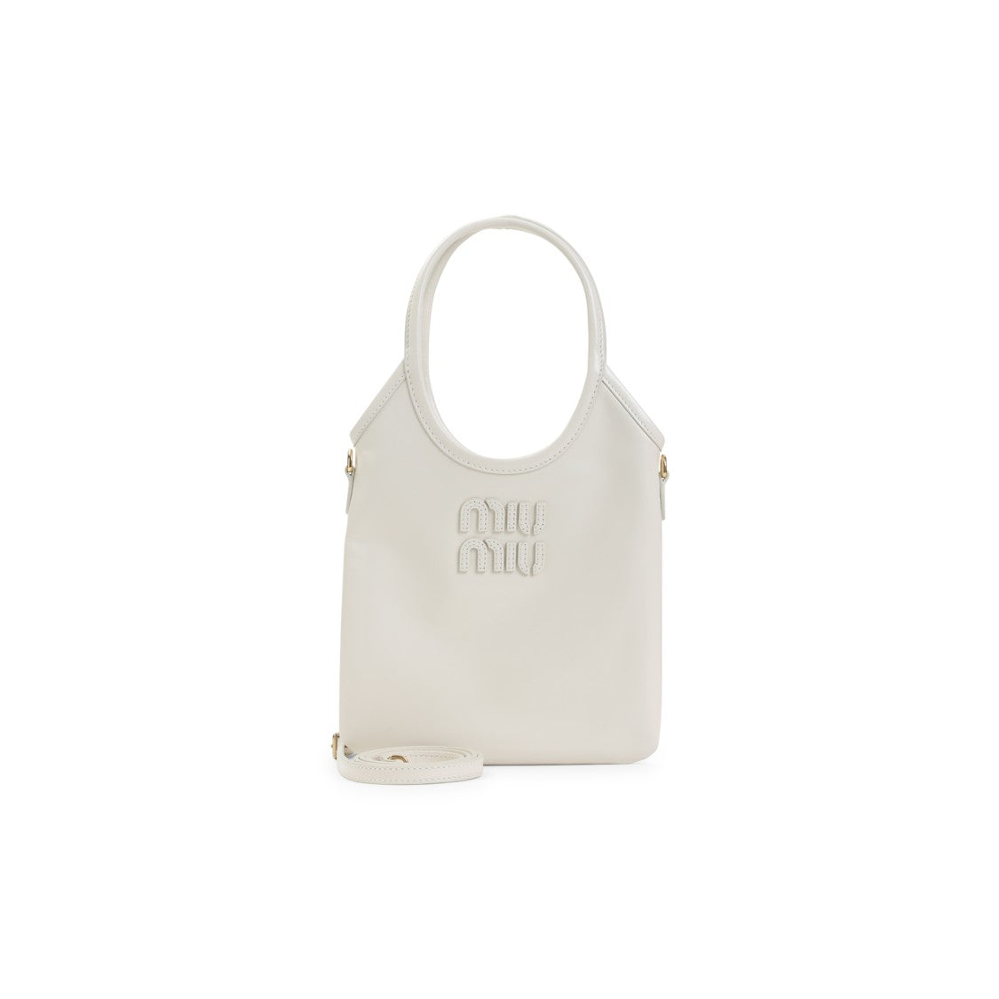 Miu Miu Compact White Calf Leather Shoulder Bag