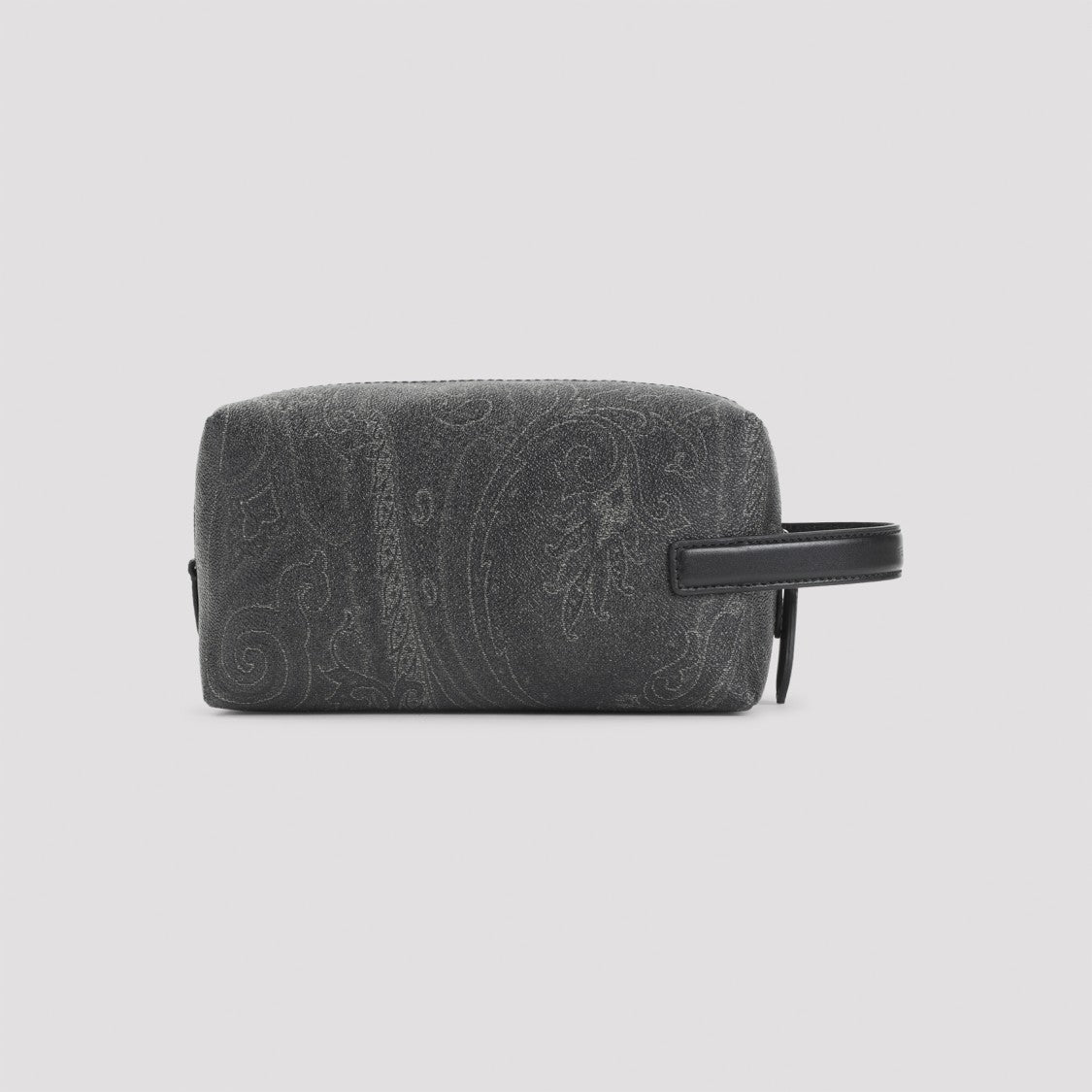 Etro Rectangular Grey Cotton Blend Clutch With Paisley Pattern