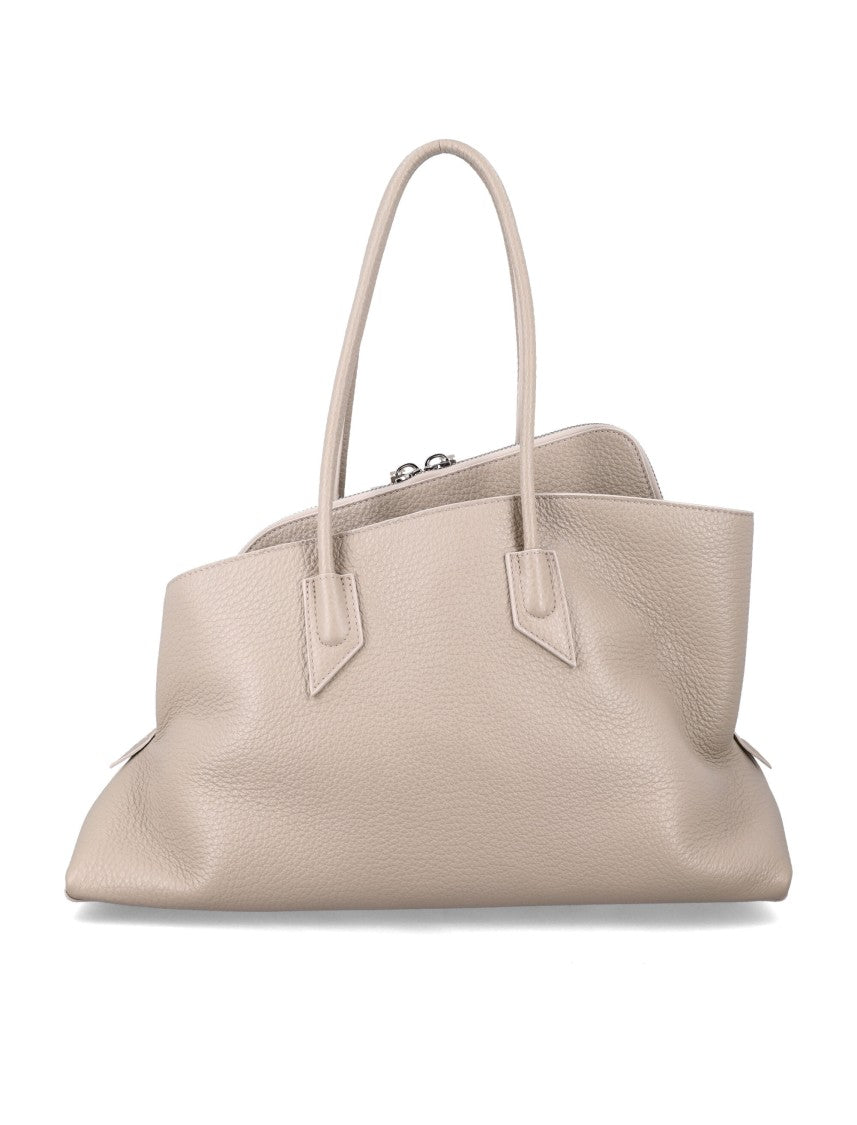 The Attico Medium Grainy Leather Tote With Asymmetric Silhouette