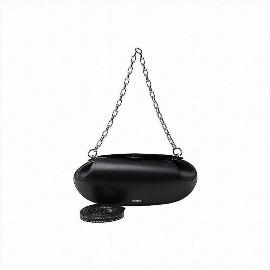 Yuzefi Smooth Leather Shoulder Bag With Metallic Accents