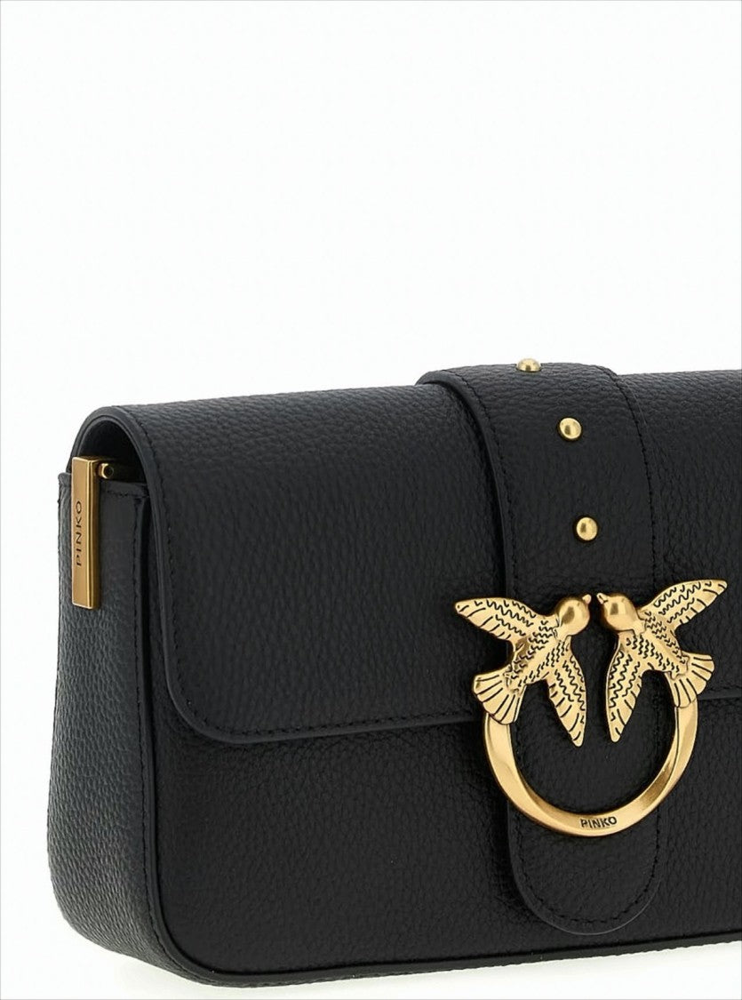 Pinko Mini Slouchy Shoulder Bag With Gold-Tone Accents