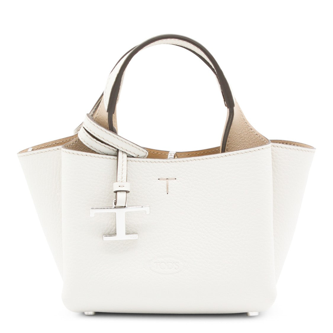 Tod's White Leather Top Handle Bag