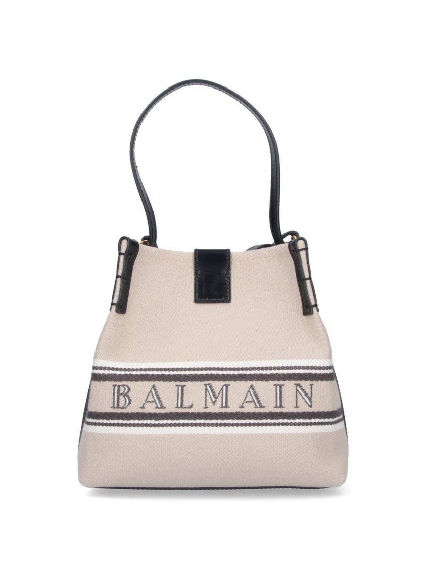 Balmain "Release" Bucket Bag – White