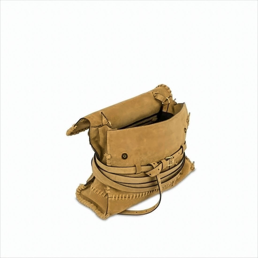 Moschino Artisanal Tan Calf Leather Moschino Shoulder Bag