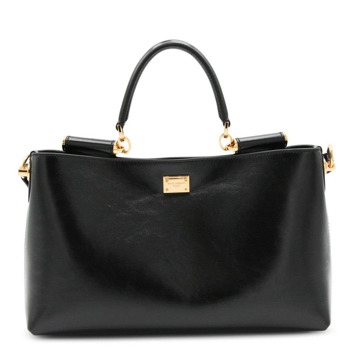 Dolce & Gabbana Black Leather My Sicily Shoulder Bag