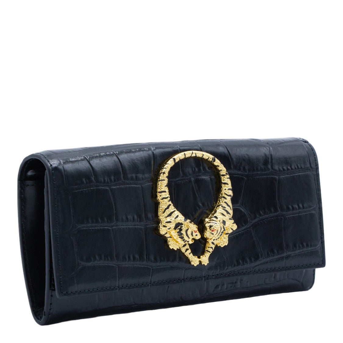 Roberto Cavalli Structured Black Bag With Smooth Finish And Refined Accents