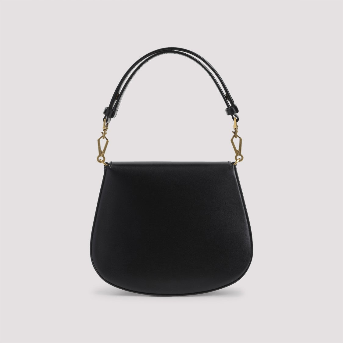 Saint Laurent Curved Black Leather Shoulder Bag