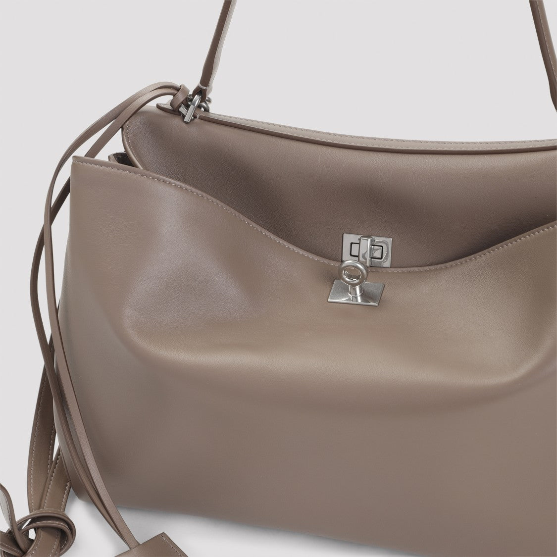 Balenciaga Structured Calf Leather Handbag With Detachable Strap