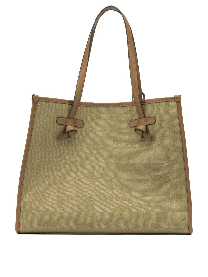 Gianni Chiarini Green Canvas And Leather Shoulder Bag