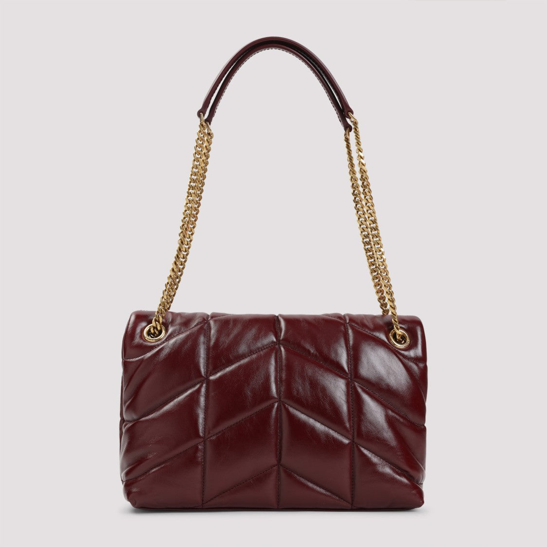 Saint Laurent Puffer Red Calf Leather Shoulder Bag