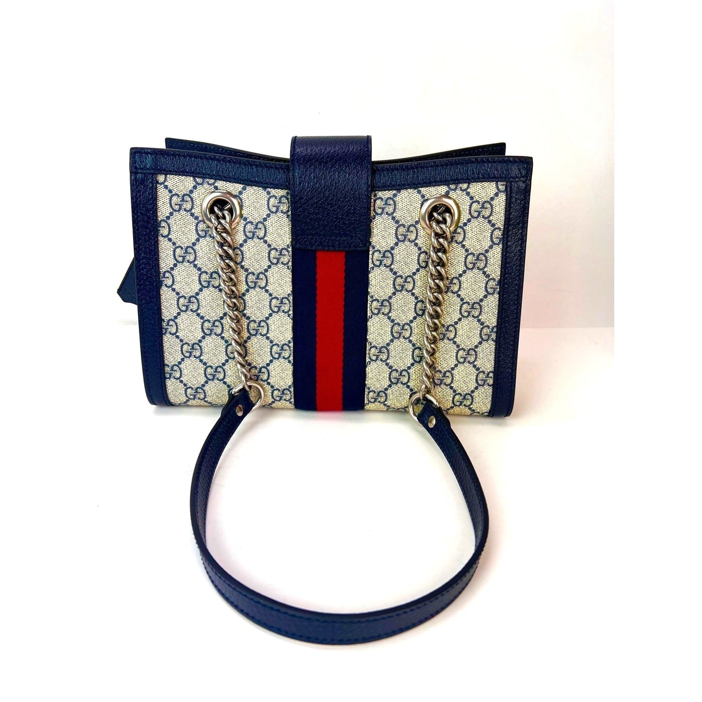 Gucci GG Supreme Dollar Calfskin Web Small Padlock Tote
