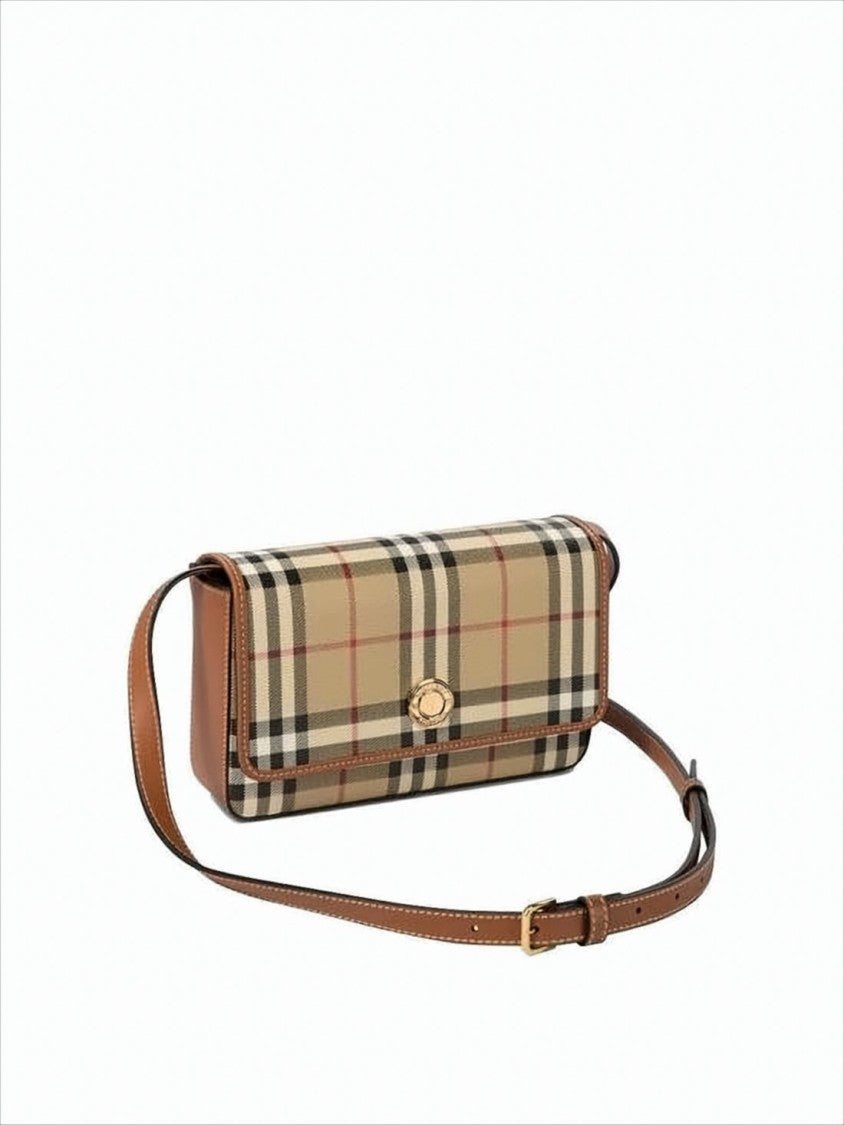 Burberry Rectangular Beige Check Crossbody Bag