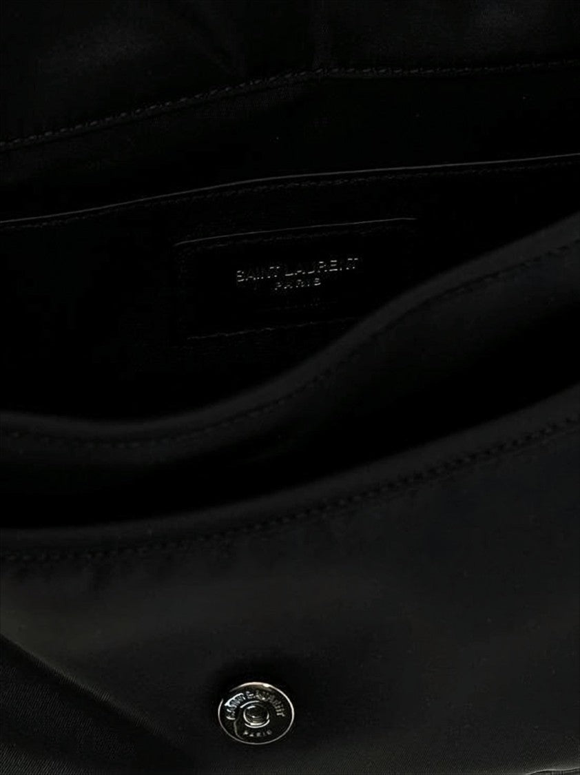 Saint Laurent Structured Black Crossbody Bag With Flap Closure