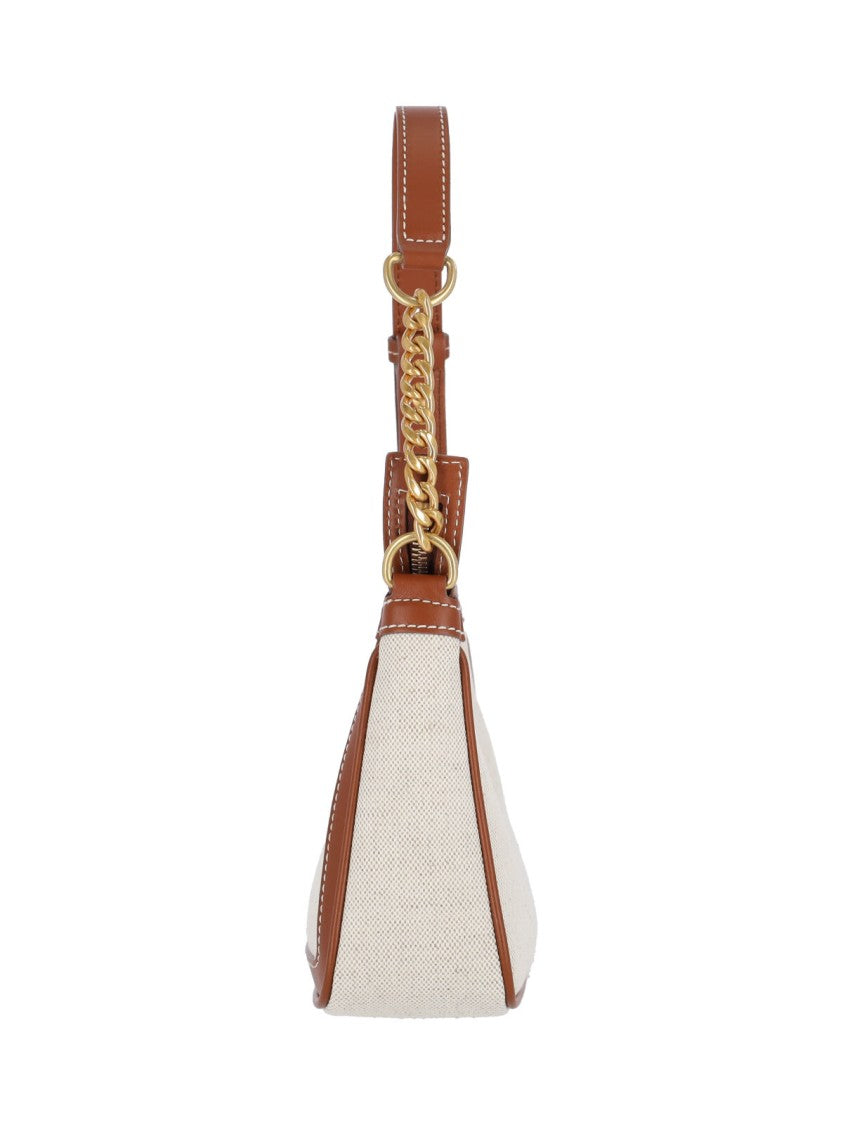 Balmain Canvas And Leather Shoulder Bag - White