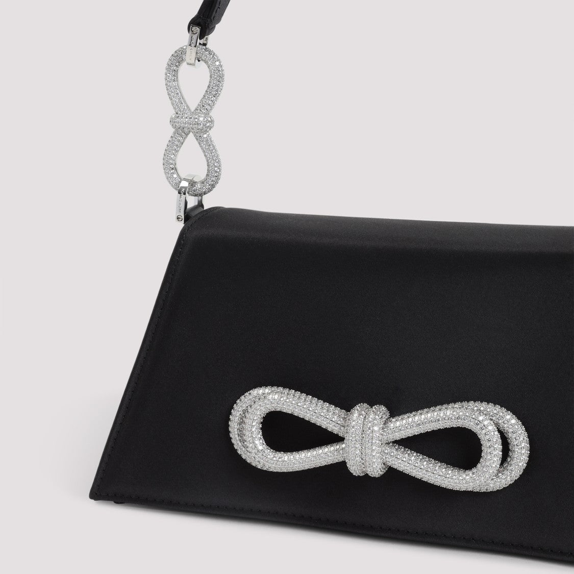 Mach & Mach Structured Silk Shoulder Bag With Bow Detail