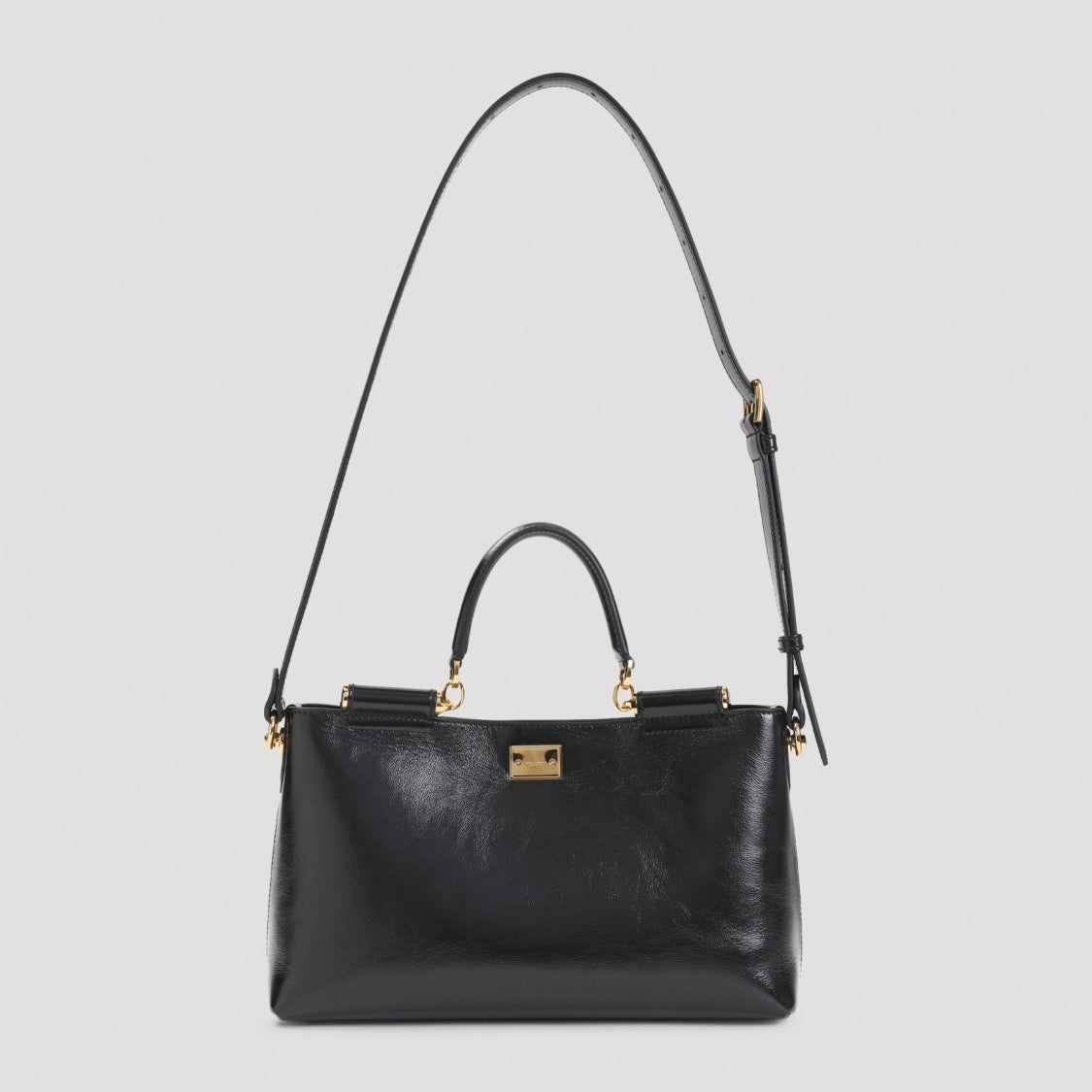 Dolce & Gabbana Black Calf Leather Top Handle Bag