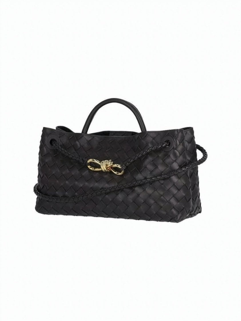 Bottega Veneta Woven Lambskin Shoulder Bag With Braided Drawstring Closure