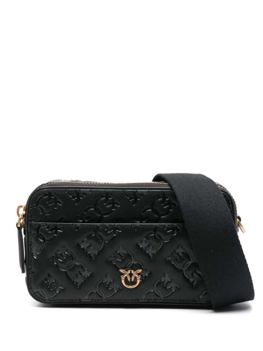 Pinko Textured Leather Crossbody Bag