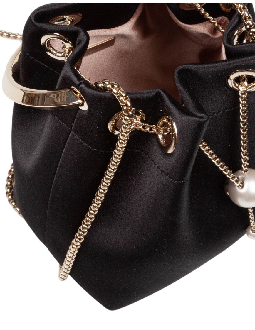 Jimmy Choo Black Bon Bon Hbh In Satin