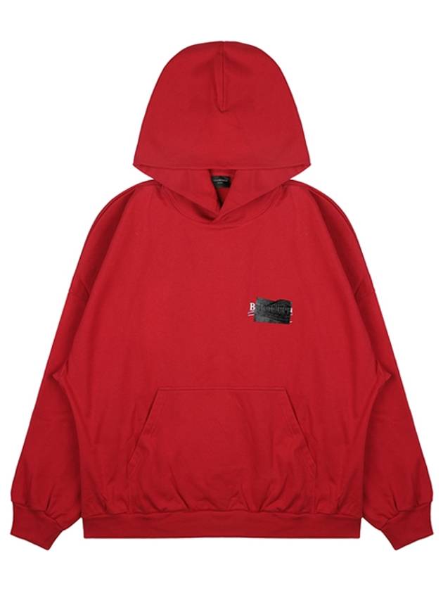 Luxury Balenciaga Trending 2025 Logo Tape Hoodie Red