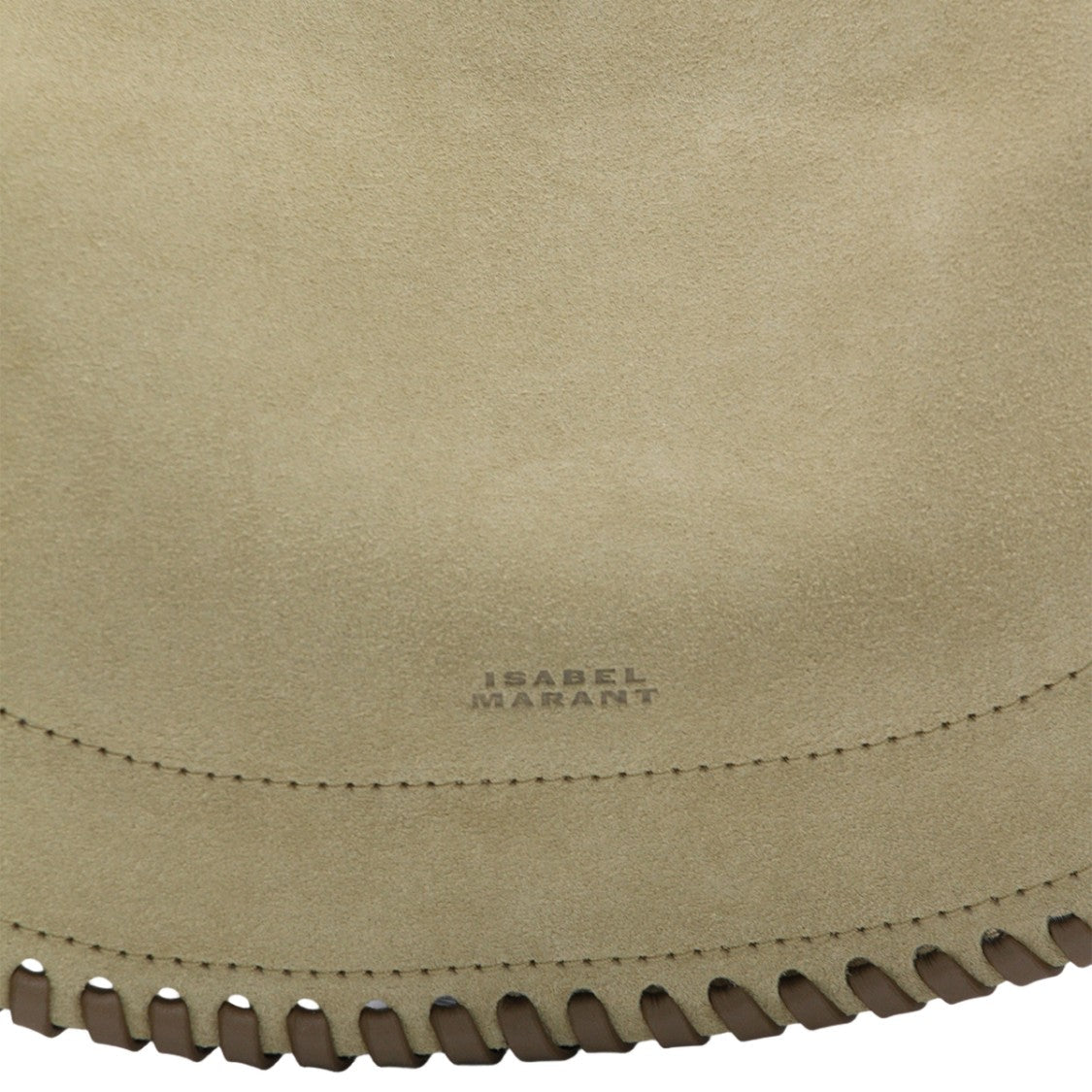 Isabel Marant Crescent-Shaped Suede Handbag With Whipstitch Details
