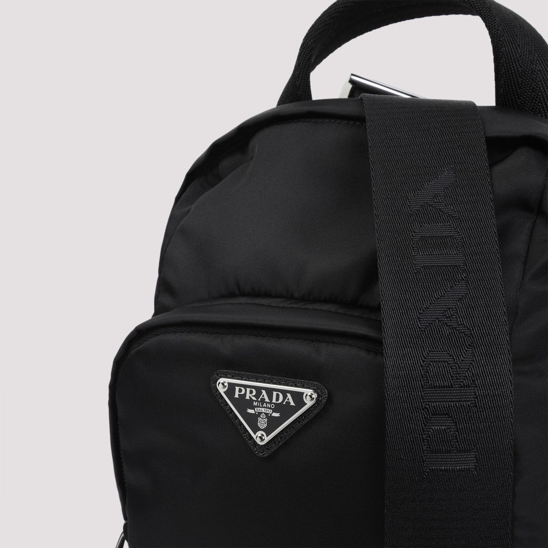 Prada Black Structured Bucket Bag