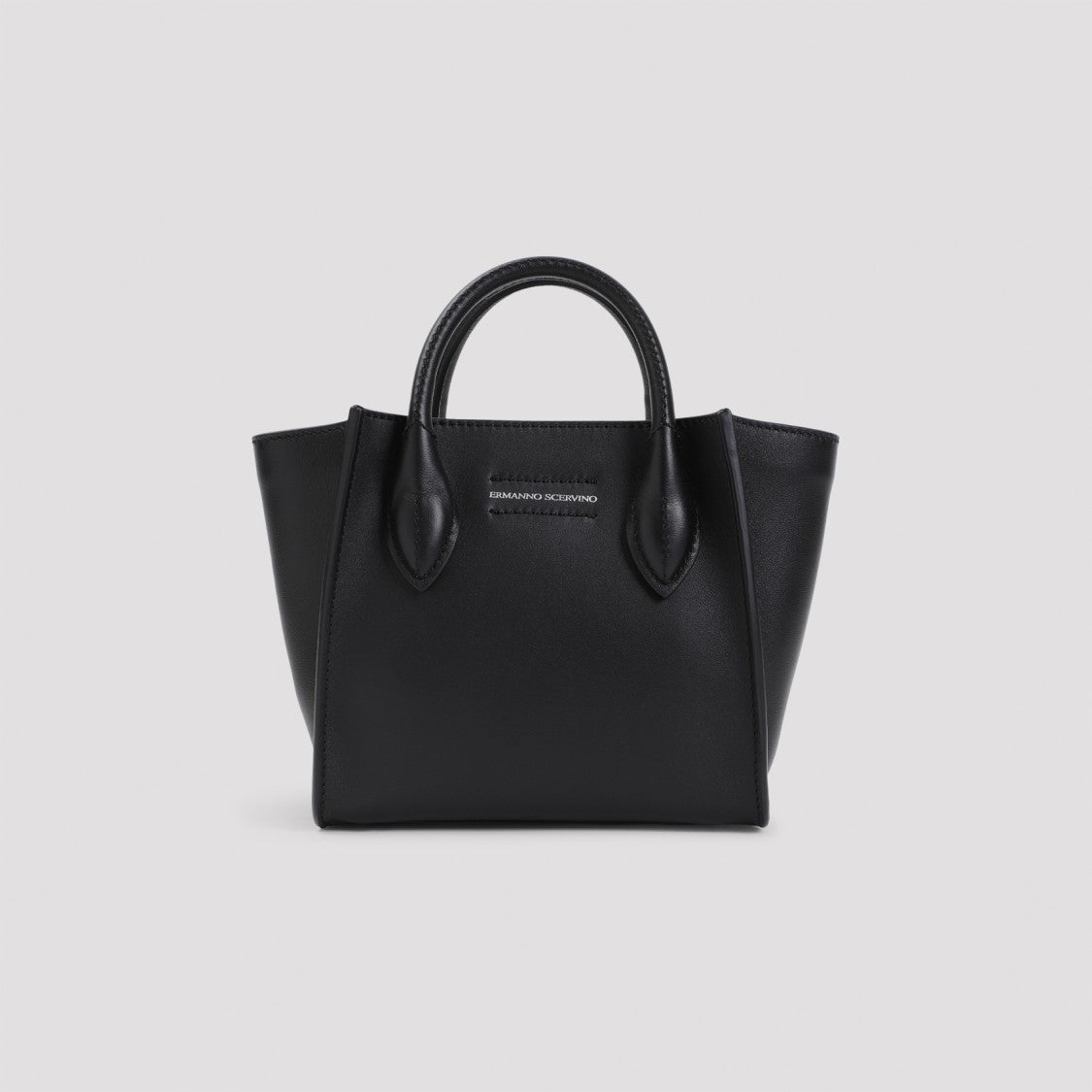 Ermanno Scervino Leather Handbag With Design And Chain Detail