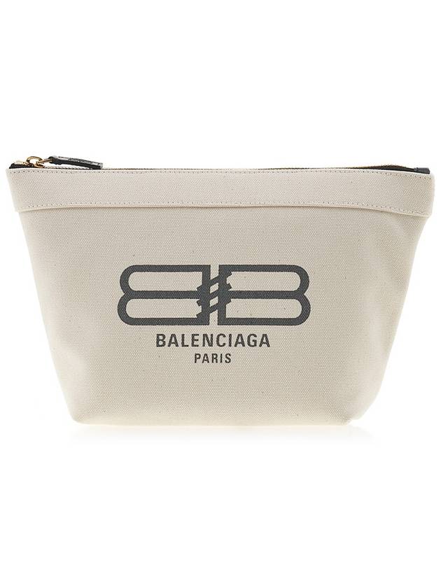Luxury Balenciaga Trending 2025 Logo Print Jumbo Pouch Bag Ivory