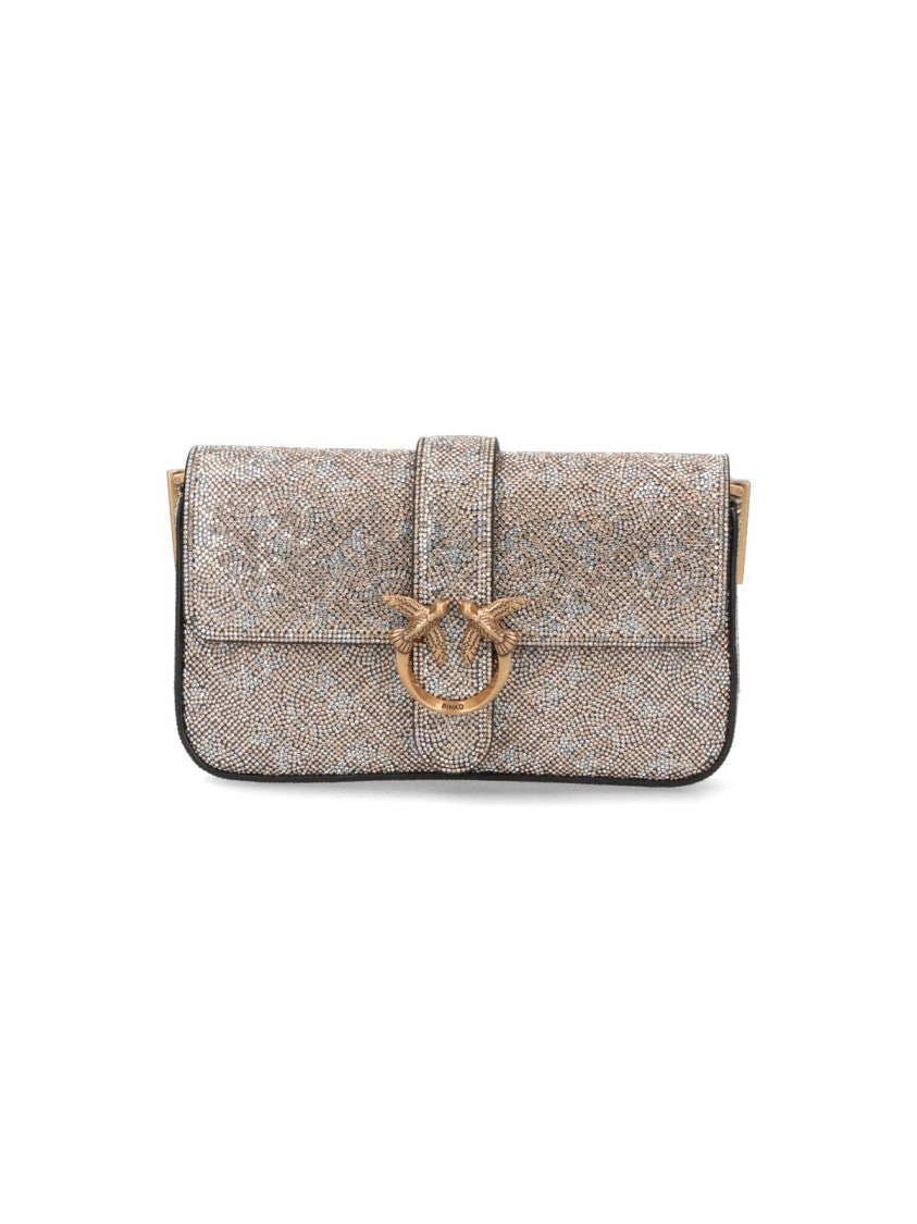 Pinko Mini “Love One Slouchy Baby” Bag – Gold