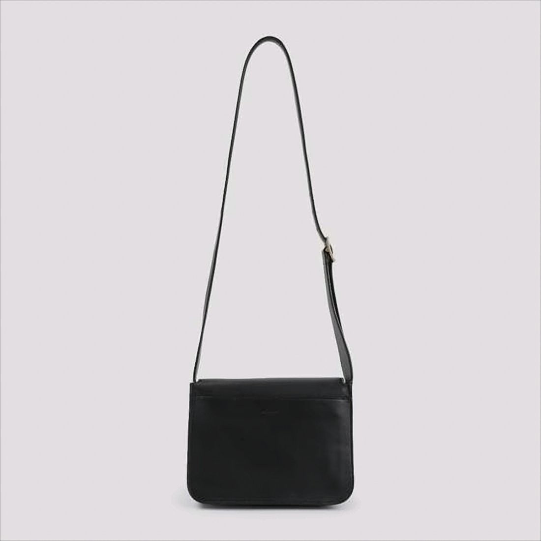 Saint Laurent Calfskin Leather Shoulder Bag With Brass Logo Emblem