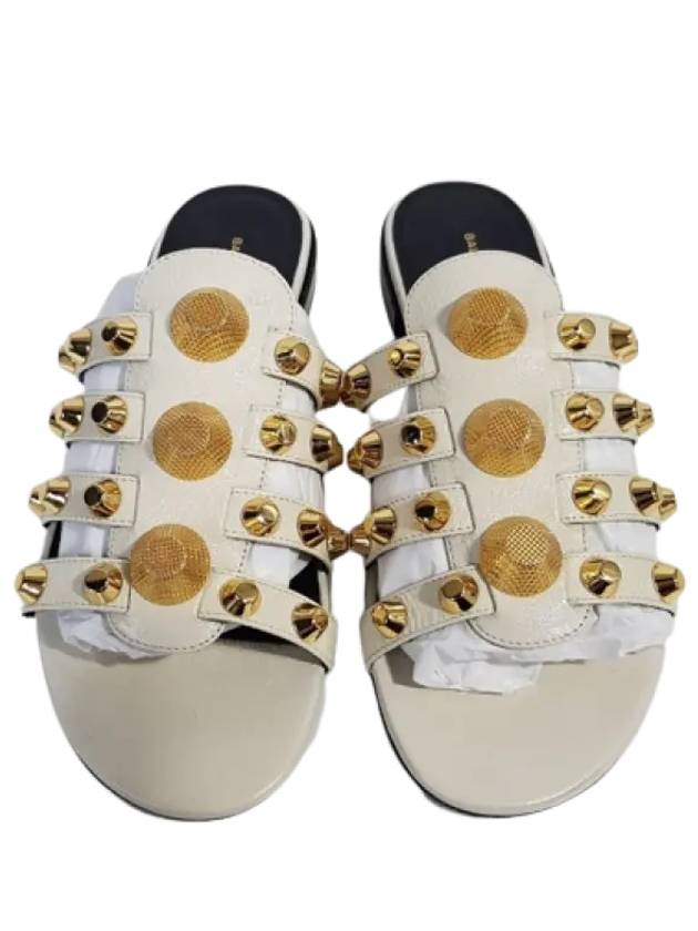 Luxury Balenciaga Trending 2025 Stud Strap Slippers White