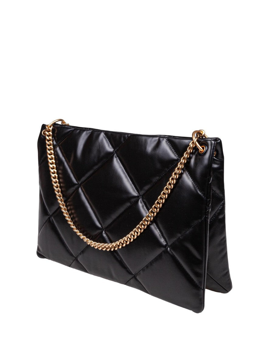 Tory Burch Black Kira Diamond Quilt Leather Shoulder Bag