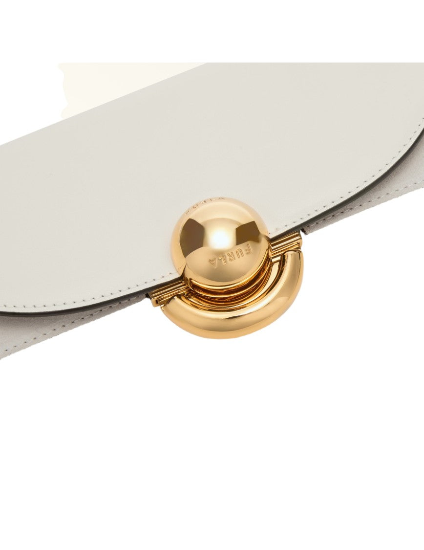 Furla Sfera Mini Crossbody Bag In Cream Leather