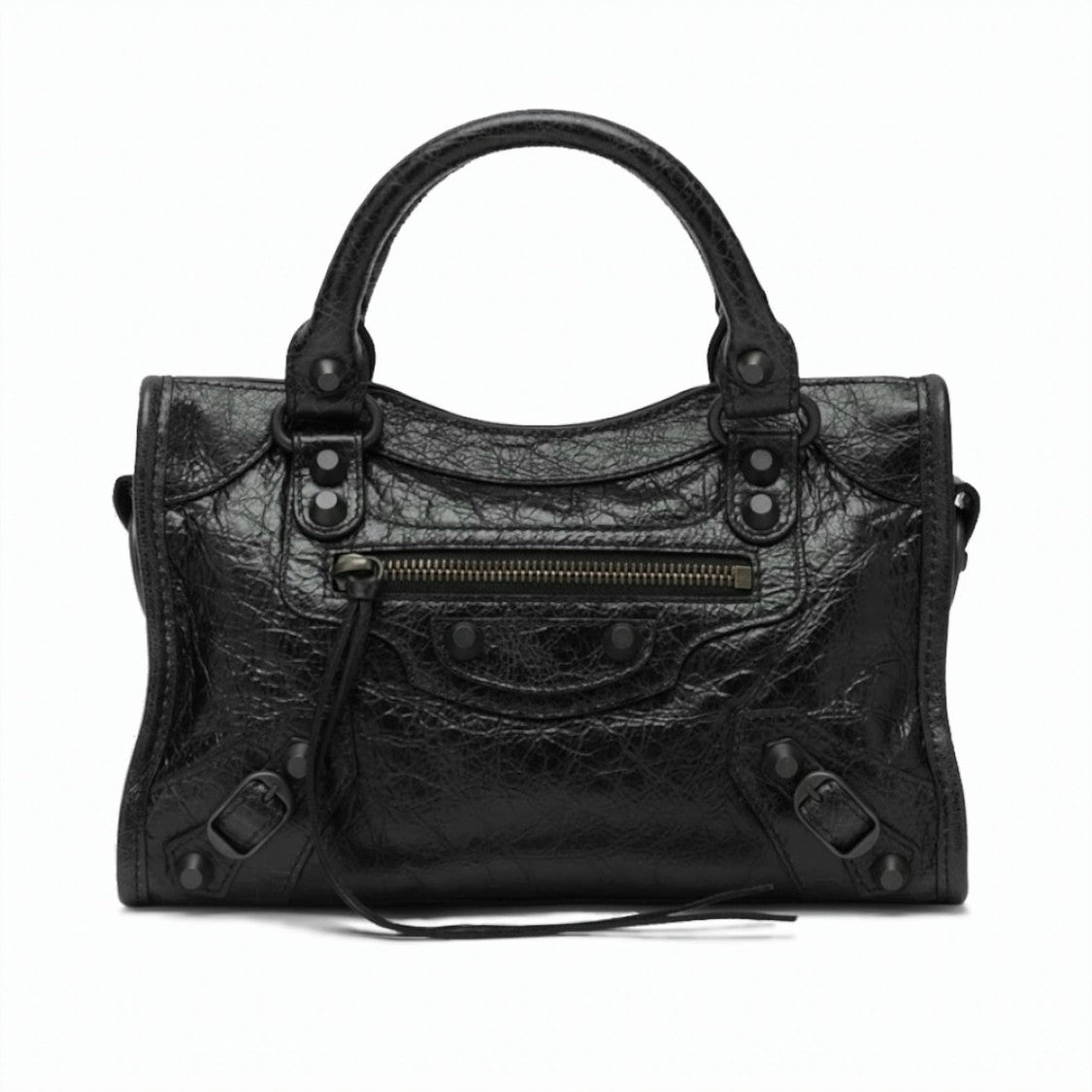 Balenciaga Compact Textured Lamb Leather Mini Handbag