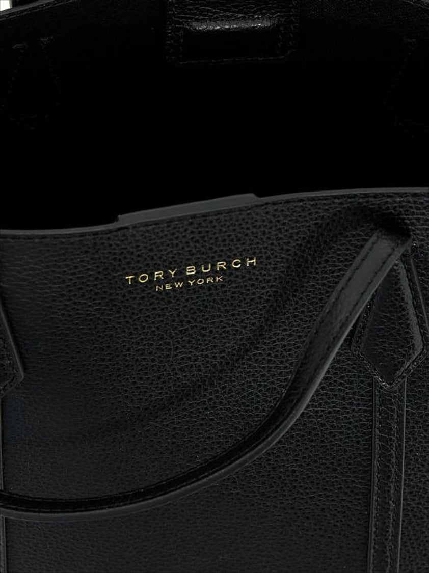 Tory Burch Textured Cow Leather Tote Bag With Structured Silhouette