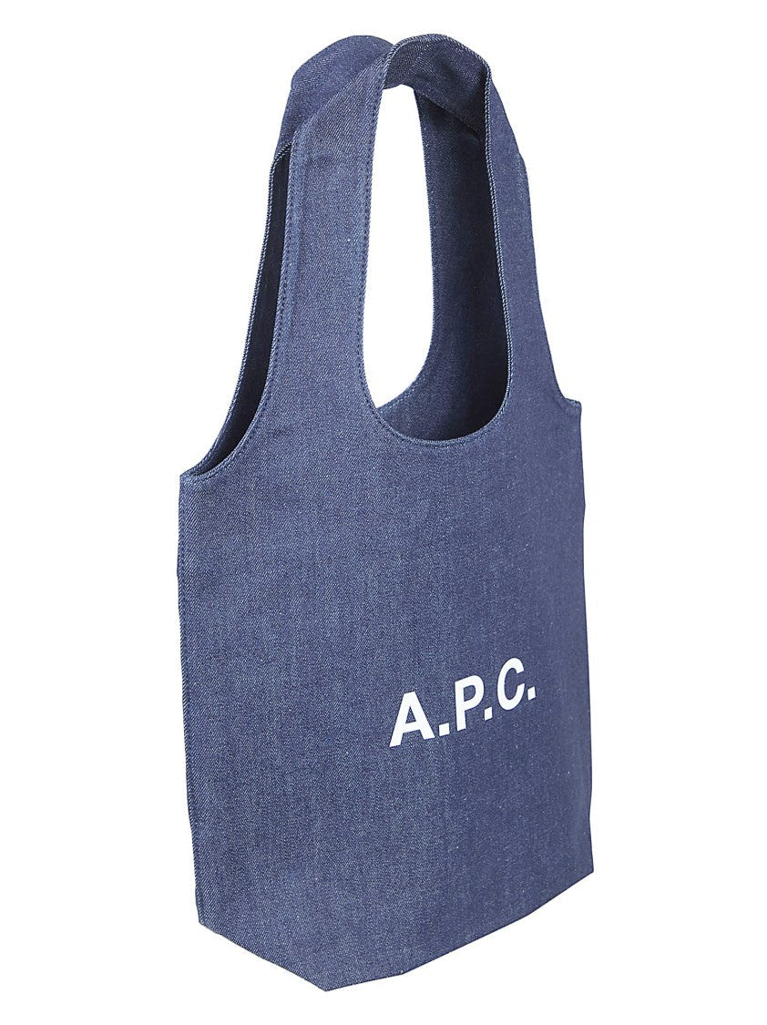 A.P.C. Denim Shopping Bag With Logo