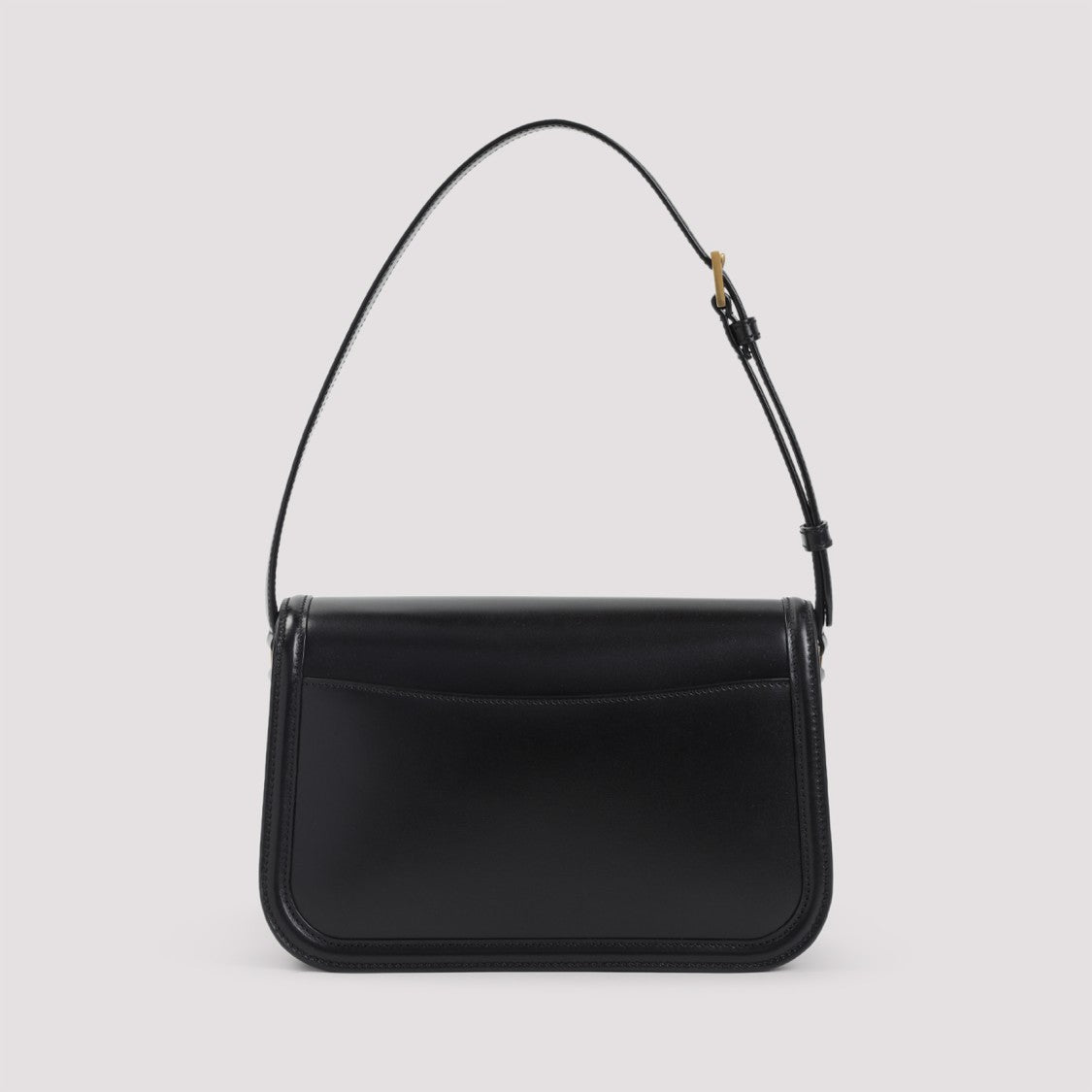 Saint Laurent Brushed Leather Shoulder Bag With Prominent Logo Detail