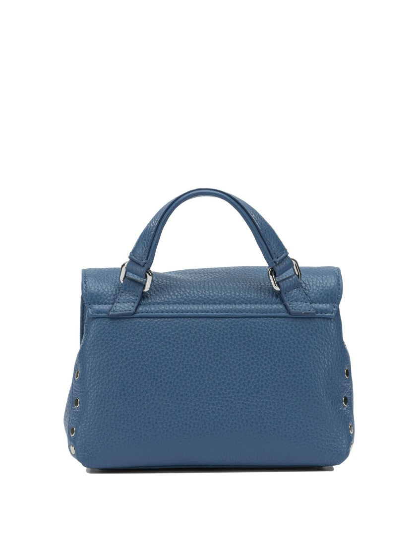 Zanellato Textured Leather Handbag With Flap Closure