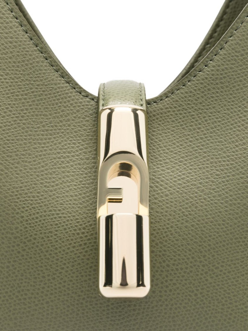 Furla Textured Leather Handbag With Gold-Tone Clasp